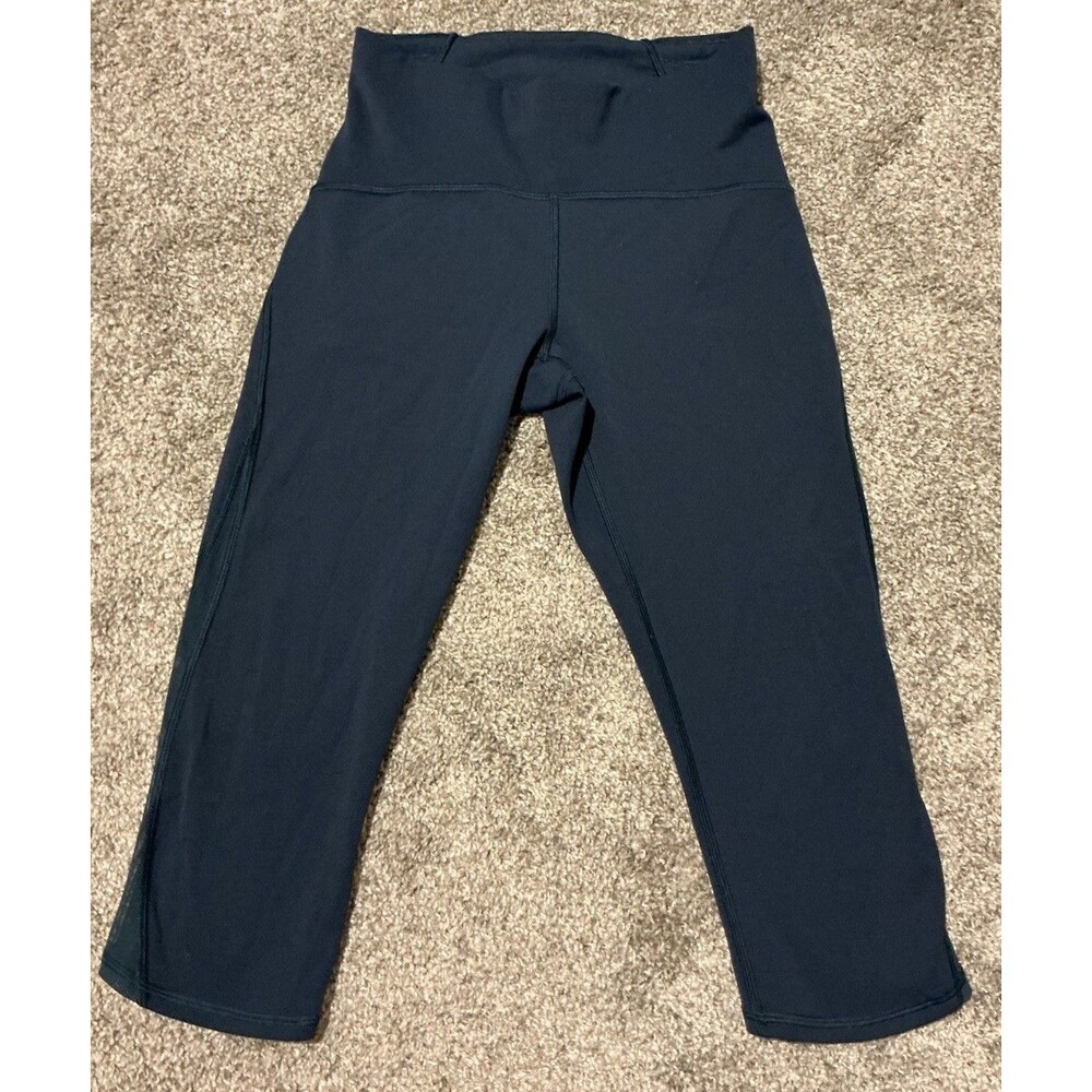 Lululemon Leggings Size 6 Navy Blue High Rise Crop